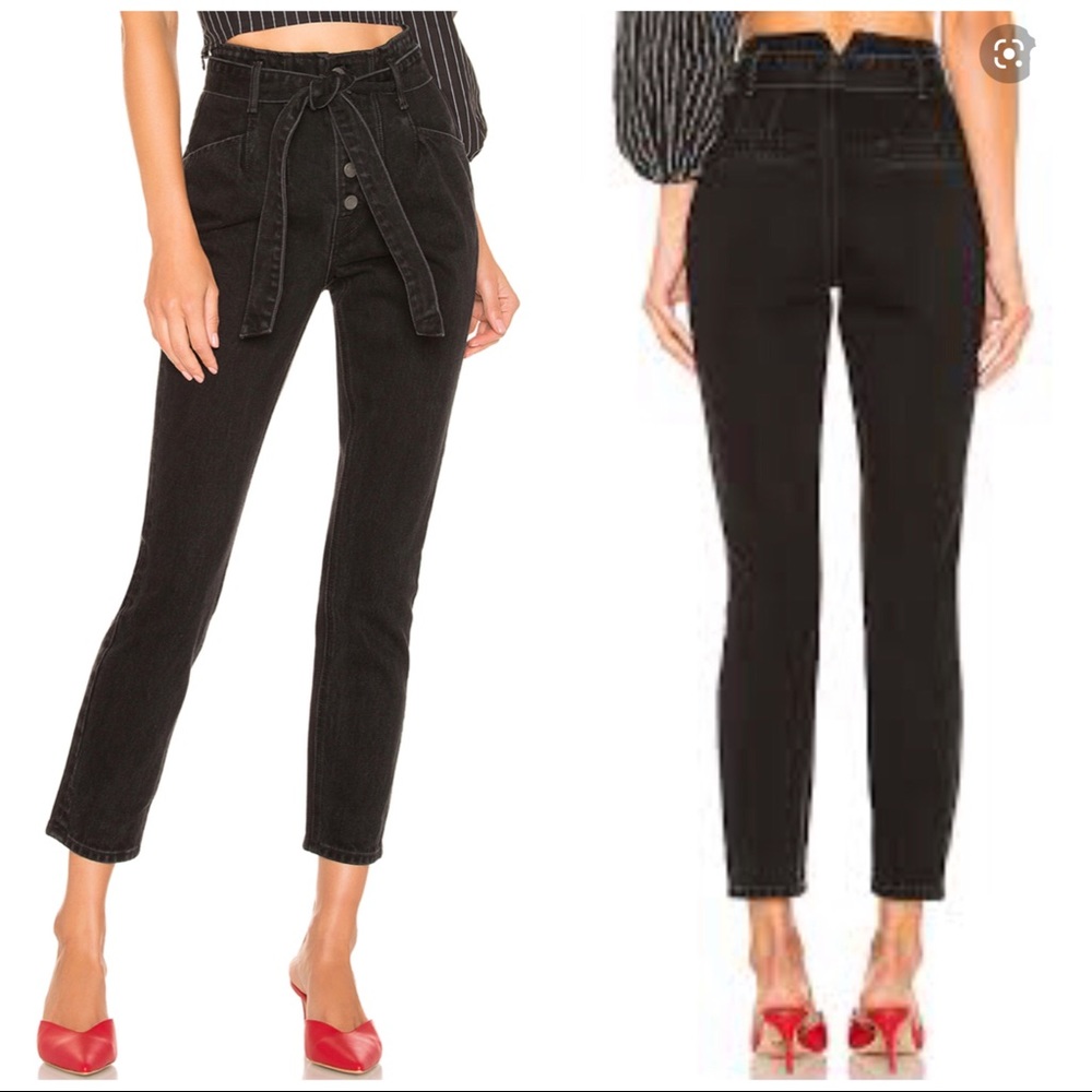 GRLFRND NWT Daphne Super HR Black Taper Jeans, 26